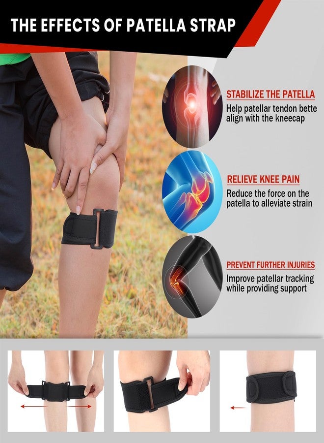 RoundFunny 2 Sets Kids Osgood Schlatter Knee Brace Youth Kids Patella Brace Strap with 3 Different Length Adjustable Patellar Tendon Support Straps Knee Pain Relief Knee Strap Brace Support for Sports - Image 2